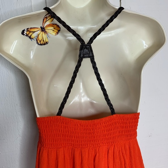 Double Zero crocheted orange halter top - Picture 6 of 8